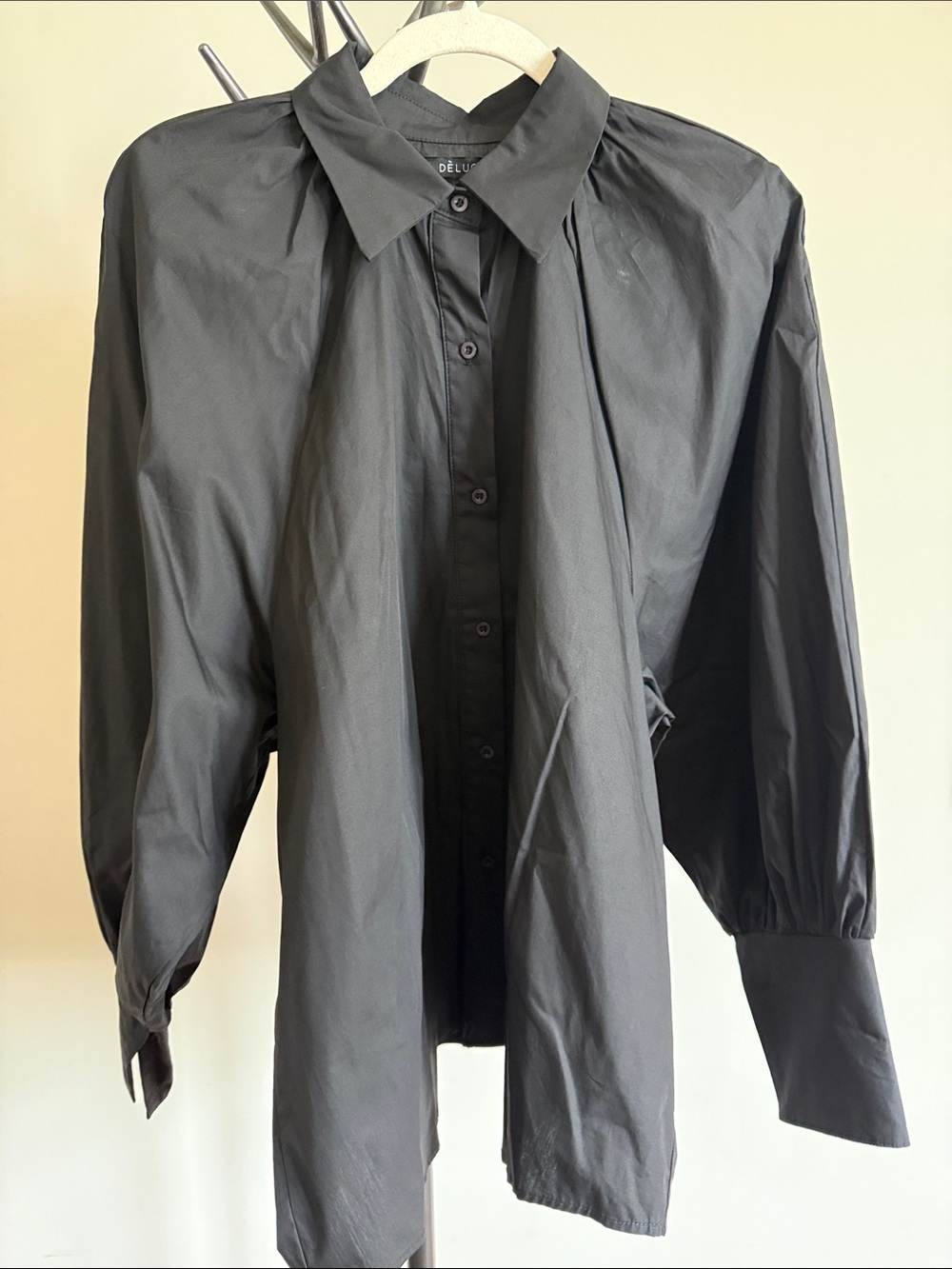 Deluc Black Relaxed Poplin blouse